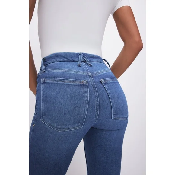 Good American Good Legs Flare Jeans Blue843 8 - Picture 6 of 14